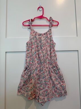Girls' Floral Pink One-Piece Romper